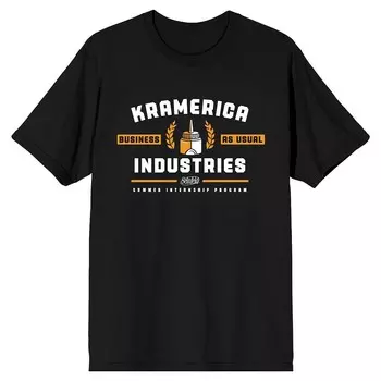 Мужская футболка Seinfeld Kramerica Busine Licensed Character, черный