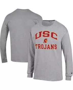 Мужская футболка серого цвета USC Trojans High Motor с длинным рукавом Champion, серый