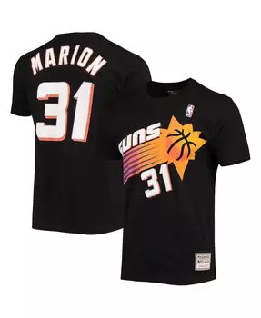 Мужская футболка shawn marion black phoenix suns hardwood classics stitch с именем и номером Mitchell & Ness, черный