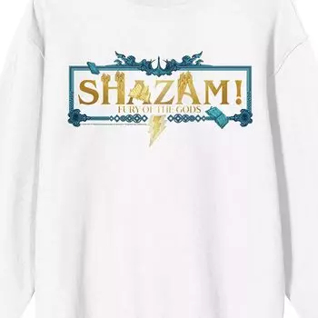 Мужская футболка Shazam 2 Fury Of The Gods с надписью Shazam и бордюром с длинными рукавами и рисунком Licensed Character