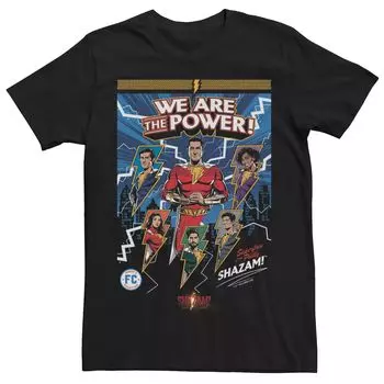 Мужская футболка Shazam Fury Of The Gods We Are The Power с портретом комиксов Licensed Character
