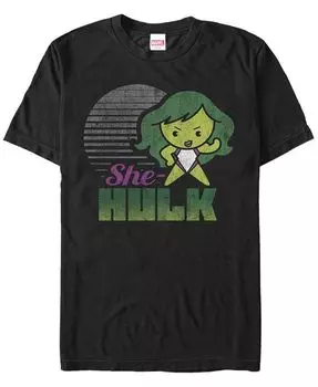 Мужская футболка She Hulk Kawaii с короткими рукавами и круглым вырезом Fifth Sun, черный