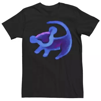Мужская футболка синего оттенка Disney's The Lion King Simba Cave Painting Licensed Character, черный