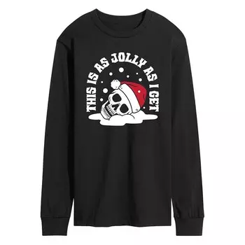 Мужская футболка Skeleton Jolly As I Get с длинными рукавами и рисунком Licensed Character, черный
