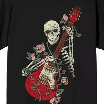 Мужская футболка Skeleton с рисунком гитарной розы Licensed Character