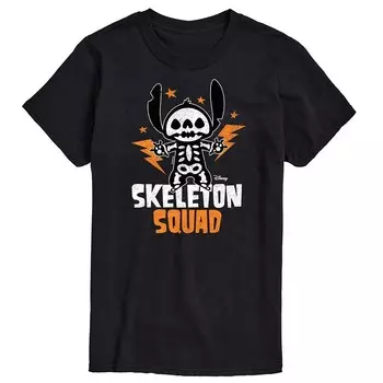 Мужская футболка Skeleton Squad Disney's Lilo & Stitch Licensed Character, черный