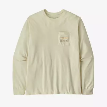Мужская футболка Skyline Pocket Responsibili 73 с длинными рукавами Patagonia, белый