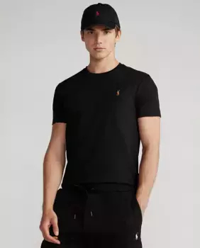 Мужская футболка Slim Fit из хлопка на заказ Polo Ralph Lauren, черный