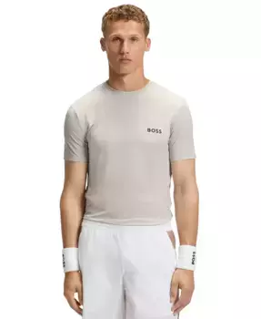 Мужская футболка Slim-Fit из стрейч-джерси Hugo Boss, коричневый/бежевый