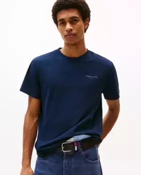 Мужская футболка slim fit с коротким рукавом Tommy Jeans, темно-синий