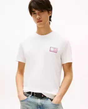 Мужская футболка slim fit с коротким рукавом Tommy Jeans, белый