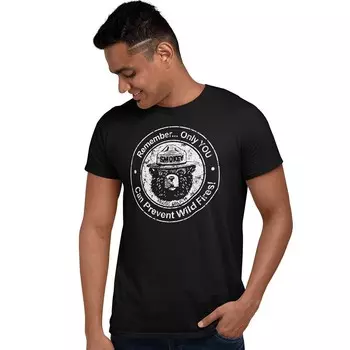 Мужская футболка Smokey Bear Licensed Character, черный