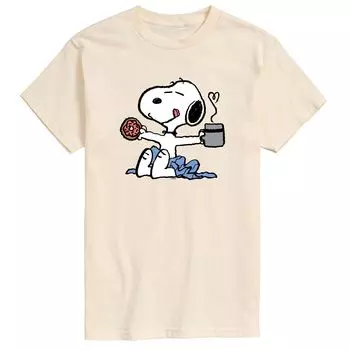 Мужская футболка Snoopy с арахисовым пончиком и кофе Licensed Character
