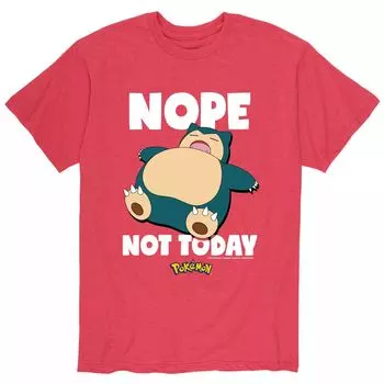 Мужская футболка Snorlax с изображением покемонов «Нет, не сегодня» Licensed Character