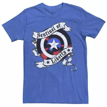 Мужская футболка со щитом Marvel Captain America Sentinel Of America Licensed Character