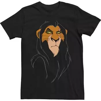 Мужская футболка со шрамом Disney's The Lion King с большим лицом Licensed Character, черный