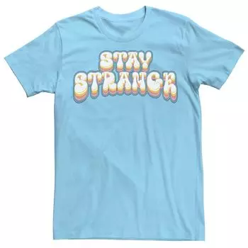 Мужская футболка со шрифтом в стиле ретро Stay Strange Licensed Character, светло-синий