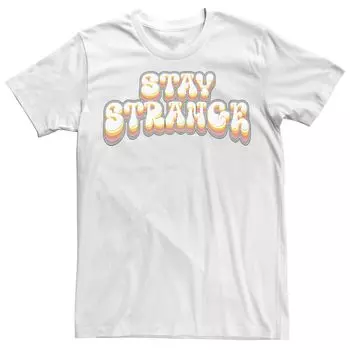 Мужская футболка со шрифтом в стиле ретро Stay Strange, White Licensed Character, белый