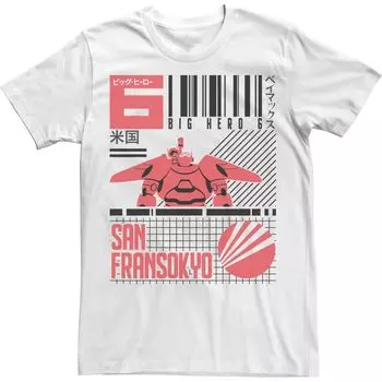 Мужская футболка со штрих-кодом Disney Big Hero 6 San Fransokyo Licensed Character