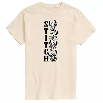 Мужская футболка со скелетами Disney's Lilo & Stitch, бежевый