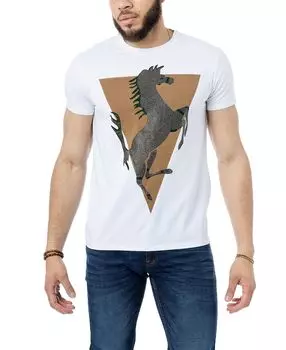 Мужская футболка со стразами в виде лошади X-Ray, белый