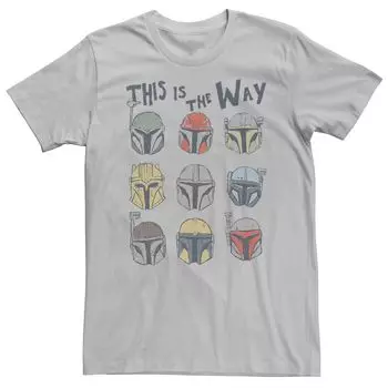 Мужская футболка со вставками Star Wars The Mandalorian The Way Helmets