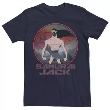 Мужская футболка со значком Cartoon Network Samurai Jack The Meditating Warrior Licensed Character, синий
