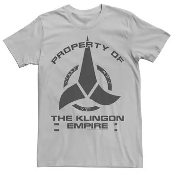 Мужская футболка со значком Star Trek Discovery The Klingon Empire Licensed Character, серебристый
