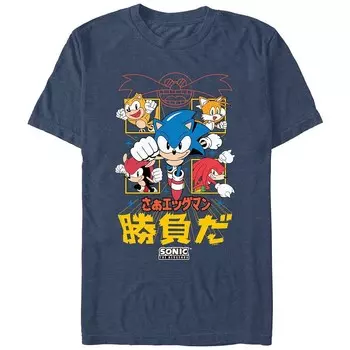 Мужская футболка Sonic The Hedgehog с рисунком It’s A Match Licensed Character, цвет Navy Heather