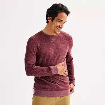 Мужская футболка Sonoma Goods For Life двойной вязки с круглым вырезом, цвет Plum Texture