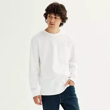 Мужская футболка Sonoma Goods For Life Heavyweight с длинным рукавом, белый