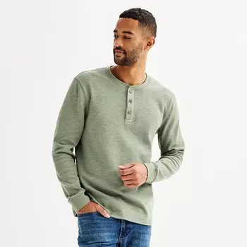 Мужская футболка Sonoma Goods For Life Henley, цвет Sage
