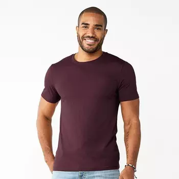 Мужская футболка Sonoma Goods For Life Supersoft с круглым вырезом, цвет Deep Plum