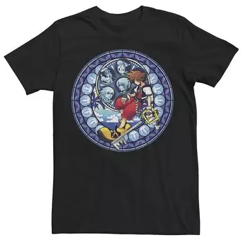 Мужская футболка Sora из витражного стекла Kingdom Hearts Licensed Character, черный