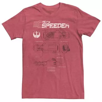 Мужская футболка Speeder Schematics Outline Star Wars