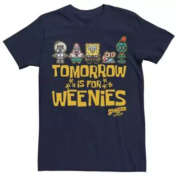 Мужская футболка Sponge On The Run Tomorrow Is For Weenies Line Up Licensed Character