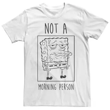 Мужская футболка Spongebob Not A Morning Person с портретной панелью Licensed Character