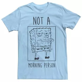 Мужская футболка Spongebob Not A Morning Person с портретной панелью Licensed Character