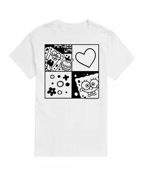 Мужская футболка SpongeBob с коротким рукавом AIRWAVES, белый