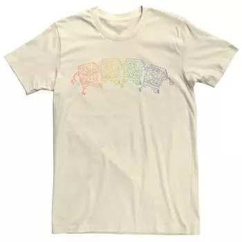 Мужская футболка SpongeBob SquarePants Pride Rainbow Outline Licensed Character