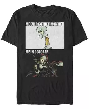 Мужская футболка squidward october с круглым вырезом и короткими рукавами Fifth Sun, черный