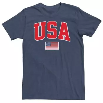 Мужская футболка США с американским флагом Licensed Character, цвет Navy Heather