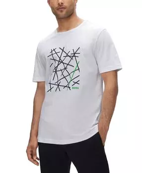 Мужская футболка стандартного кроя из хлопкового джерси boss Hugo Boss, белый