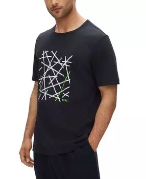 Мужская футболка стандартного кроя из хлопкового джерси boss Hugo Boss, темно-синий