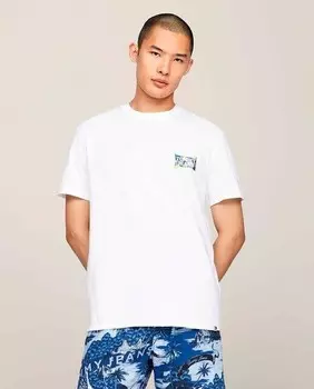 Мужская футболка стандартного кроя с короткими рукавами Tommy Jeans, белый