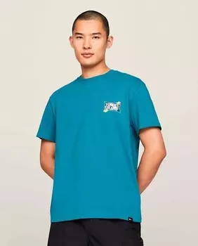 Мужская футболка стандартного кроя с короткими рукавами Tommy Jeans, темно-зеленый