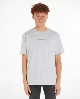 Мужская футболка стандартного кроя с короткими рукавами Tommy Jeans, светло-серый
