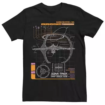 Мужская футболка Star Trek DS9 Bajoran System Schematic Licensed Character, черный