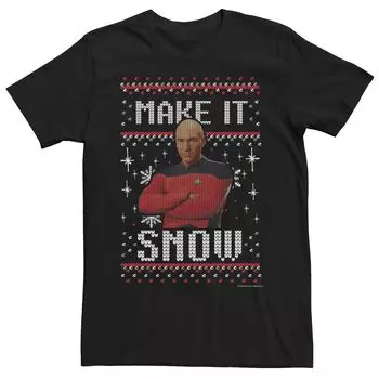 Мужская футболка Star Trek Next Generation Make It Snow Licensed Character