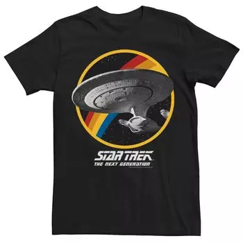 Мужская футболка Star Trek Next Generation Rainbow Ship Badge Licensed Character